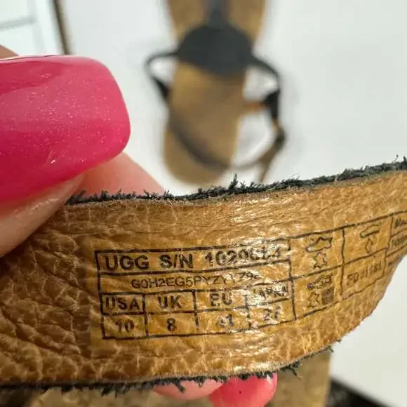 UGG Women's Ayden II Leather Thong Strap Sandals Shoes Size 10 - Picture 9 of 9